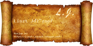 Liszt József névjegykártya