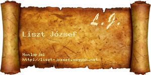 Liszt József névjegykártya